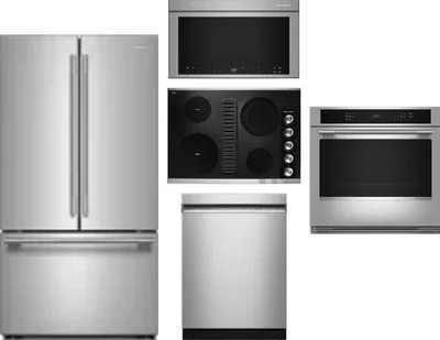 5 Piece Package Includes Refrigerator, Cooktop, Wall Oven, Microwave And Dishwasher