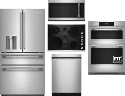 5 Piece Package Includes Refrigerator, Cooktop, Wall Oven, Microwave And Dishwasher