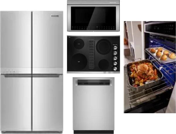 5 Piece Package Includes Refrigerator, Cooktop, Wall Oven, Microwave And Dishwasher