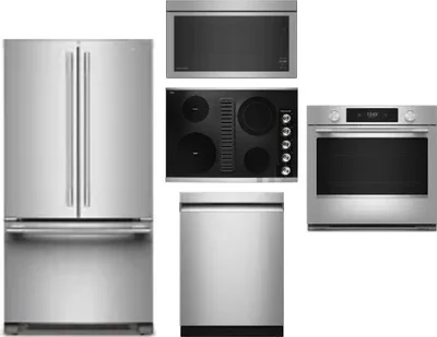 5 Piece Package Includes Refrigerator, Cooktop, Wall Oven, Microwave And Dishwasher