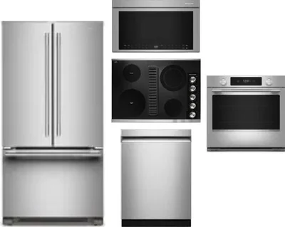 5 Piece Package Includes Refrigerator, Cooktop, Wall Oven, Microwave And Dishwasher