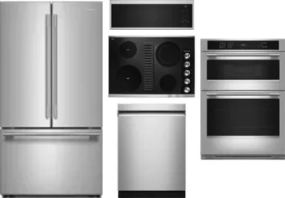 5 Piece Package Includes Refrigerator, Cooktop, Wall Oven, Microwave And Dishwasher