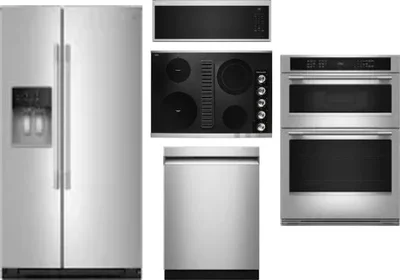 5 Piece Package Includes Refrigerator, Cooktop, Wall Oven, Microwave And Dishwasher