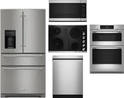 5 Piece Package Includes Refrigerator, Cooktop, Wall Oven, Microwave And Dishwasher