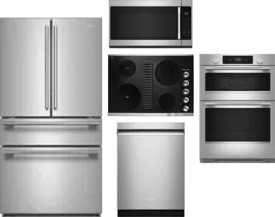 5 Piece Package Includes Refrigerator, Cooktop, Wall Oven, Microwave And Dishwasher