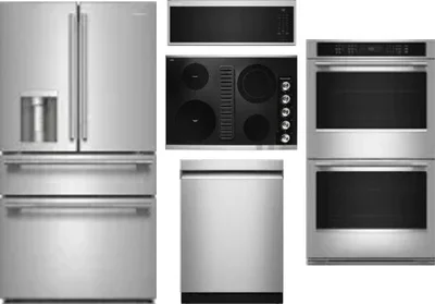 5 Piece Package Includes Refrigerator, Cooktop, Wall Oven, Microwave And Dishwasher