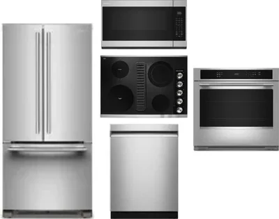 5 Piece Package Includes Refrigerator, Cooktop, Wall Oven, Microwave And Dishwasher