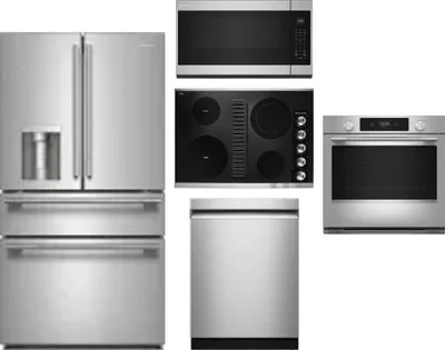 5 Piece Package Includes Refrigerator, Cooktop, Wall Oven, Microwave And Dishwasher