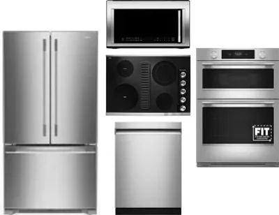 5 Piece Package Includes Refrigerator, Cooktop, Wall Oven, Microwave And Dishwasher