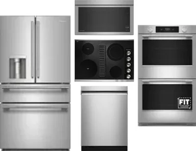 5 Piece Package Includes Refrigerator, Cooktop, Wall Oven, Microwave And Dishwasher