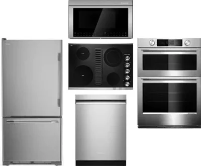 5 Piece Package Includes Refrigerator, Cooktop, Wall Oven, Microwave And Dishwasher