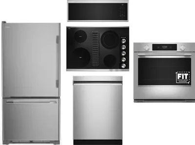 5 Piece Package Includes Refrigerator, Cooktop, Wall Oven, Microwave And Dishwasher
