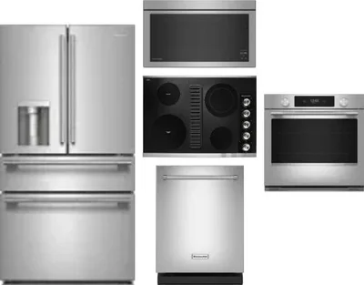 5 Piece Package Includes Refrigerator, Cooktop, Wall Oven, Microwave And Dishwasher