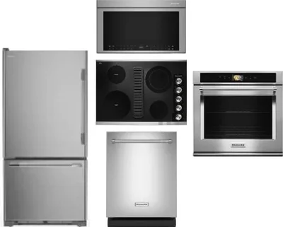5 Piece Package Includes Refrigerator, Cooktop, Wall Oven, Microwave And Dishwasher