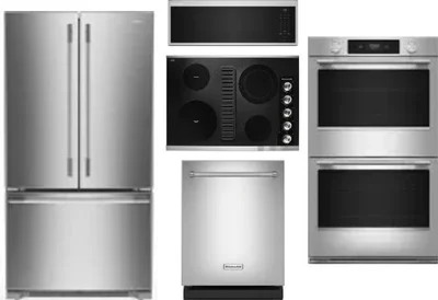 5 Piece Package Includes Refrigerator, Cooktop, Wall Oven, Microwave And Dishwasher
