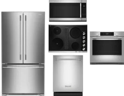 5 Piece Package Includes Refrigerator, Cooktop, Wall Oven, Microwave And Dishwasher
