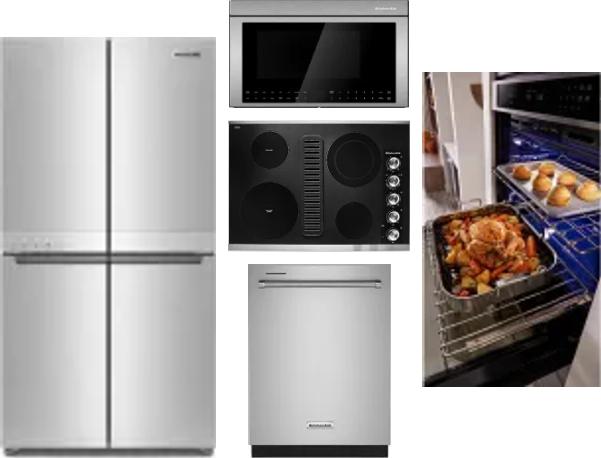 5 Piece Package Includes Refrigerator, Cooktop, Wall Oven, Microwave And Dishwasher