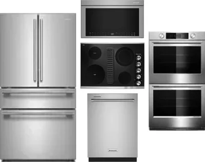 5 Piece Package Includes Refrigerator, Cooktop, Wall Oven, Microwave And Dishwasher