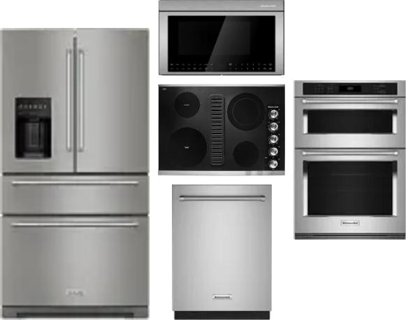5 Piece Package Includes Refrigerator, Cooktop, Wall Oven, Microwave And Dishwasher