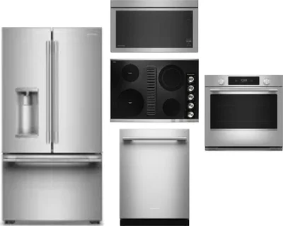 5 Piece Package Includes Refrigerator, Cooktop, Wall Oven, Microwave And Dishwasher