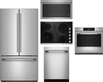 5 Piece Package Includes Refrigerator, Cooktop, Wall Oven, Microwave And Dishwasher