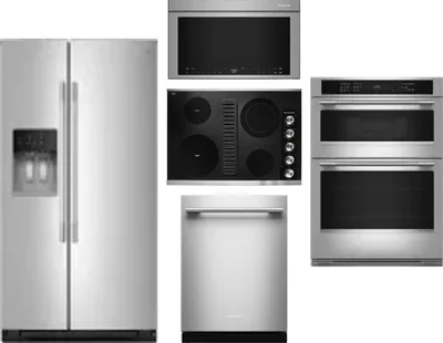 5 Piece Package Includes Refrigerator, Cooktop, Wall Oven, Microwave And Dishwasher