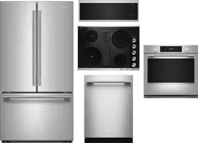 5 Piece Package Includes Refrigerator, Cooktop, Wall Oven, Microwave And Dishwasher