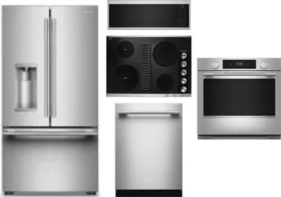 5 Piece Package Includes Refrigerator, Cooktop, Wall Oven, Microwave And Dishwasher