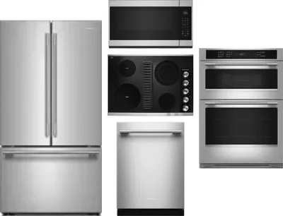 5 Piece Package Includes Refrigerator, Cooktop, Wall Oven, Microwave And Dishwasher