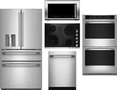 5 Piece Package Includes Refrigerator, Cooktop, Wall Oven, Microwave And Dishwasher