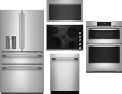 5 Piece Package Includes Refrigerator, Cooktop, Wall Oven, Microwave And Dishwasher