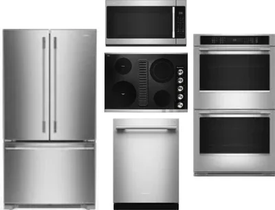 5 Piece Package Includes Refrigerator, Cooktop, Wall Oven, Microwave And Dishwasher