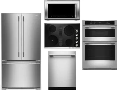 5 Piece Package Includes Refrigerator, Cooktop, Wall Oven, Microwave And Dishwasher