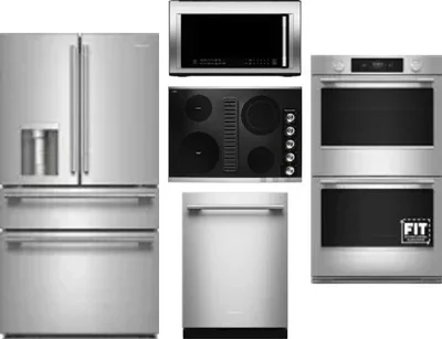 5 Piece Package Includes Refrigerator, Cooktop, Wall Oven, Microwave And Dishwasher