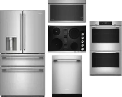 5 Piece Package Includes Refrigerator, Cooktop, Wall Oven, Microwave And Dishwasher