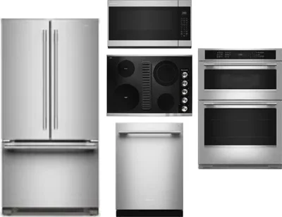 5 Piece Package Includes Refrigerator, Cooktop, Wall Oven, Microwave And Dishwasher