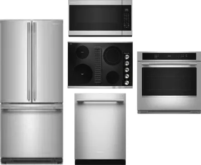 5 Piece Package Includes Refrigerator, Cooktop, Wall Oven, Microwave And Dishwasher