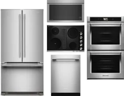 5 Piece Package Includes Refrigerator, Cooktop, Wall Oven, Microwave And Dishwasher