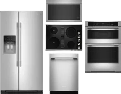 5 Piece Package Includes Refrigerator, Cooktop, Wall Oven, Microwave And Dishwasher
