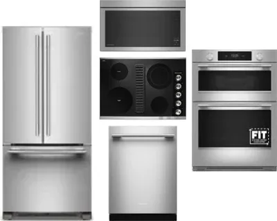 5 Piece Package Includes Refrigerator, Cooktop, Wall Oven, Microwave And Dishwasher