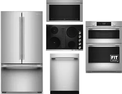 5 Piece Package Includes Refrigerator, Cooktop, Wall Oven, Microwave And Dishwasher