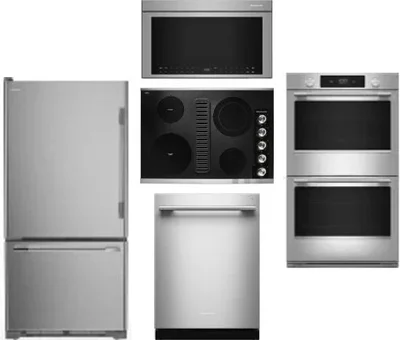 5 Piece Package Includes Refrigerator, Cooktop, Wall Oven, Microwave And Dishwasher