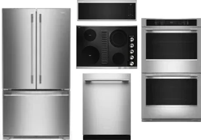 5 Piece Package Includes Refrigerator, Cooktop, Wall Oven, Microwave And Dishwasher