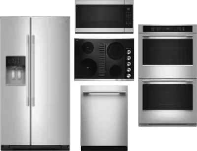 5 Piece Package Includes Refrigerator, Cooktop, Wall Oven, Microwave And Dishwasher