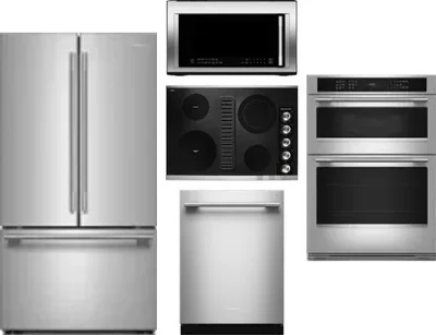 5 Piece Package Includes Refrigerator, Cooktop, Wall Oven, Microwave And Dishwasher