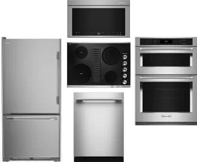 5 Piece Package Includes Refrigerator, Cooktop, Wall Oven, Microwave And Dishwasher