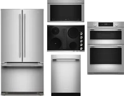 5 Piece Package Includes Refrigerator, Cooktop, Wall Oven, Microwave And Dishwasher