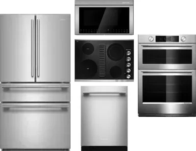 5 Piece Package Includes Refrigerator, Cooktop, Wall Oven, Microwave And Dishwasher
