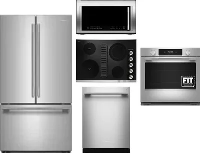 5 Piece Package Includes Refrigerator, Cooktop, Wall Oven, Microwave And Dishwasher