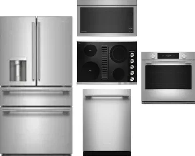 5 Piece Package Includes Refrigerator, Cooktop, Wall Oven, Microwave And Dishwasher